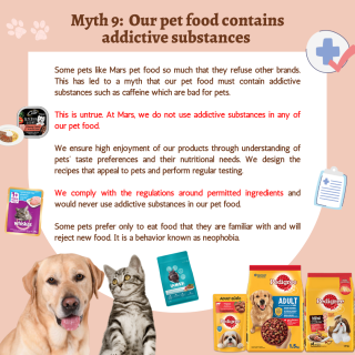 Myth 9 Our pet food contains addictive substances